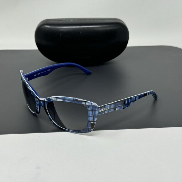 Prada Sunglasses SPR 03N Italy BF2-3M1 Size 57 [] 18 140 Blue Cat Eye - Picture 9 of 16